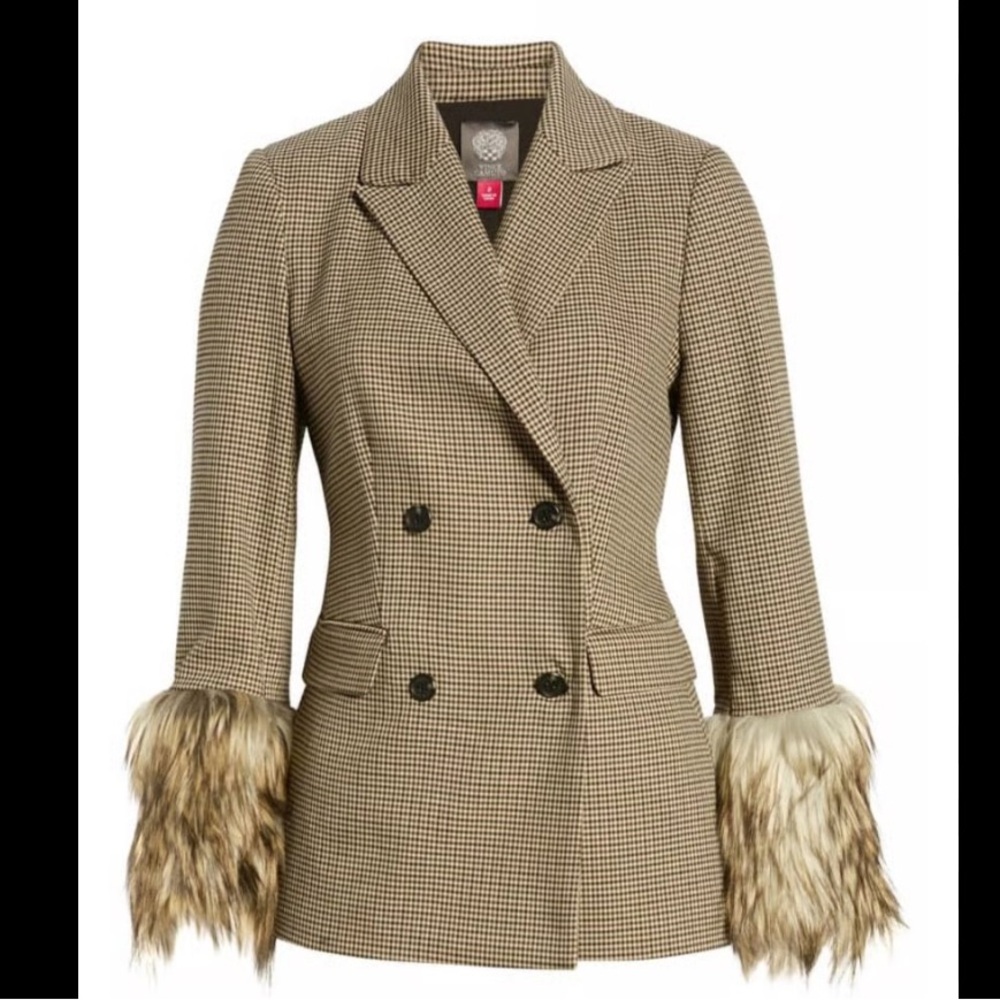 Vince Camuto Blazer with Faux Fur Cuffs